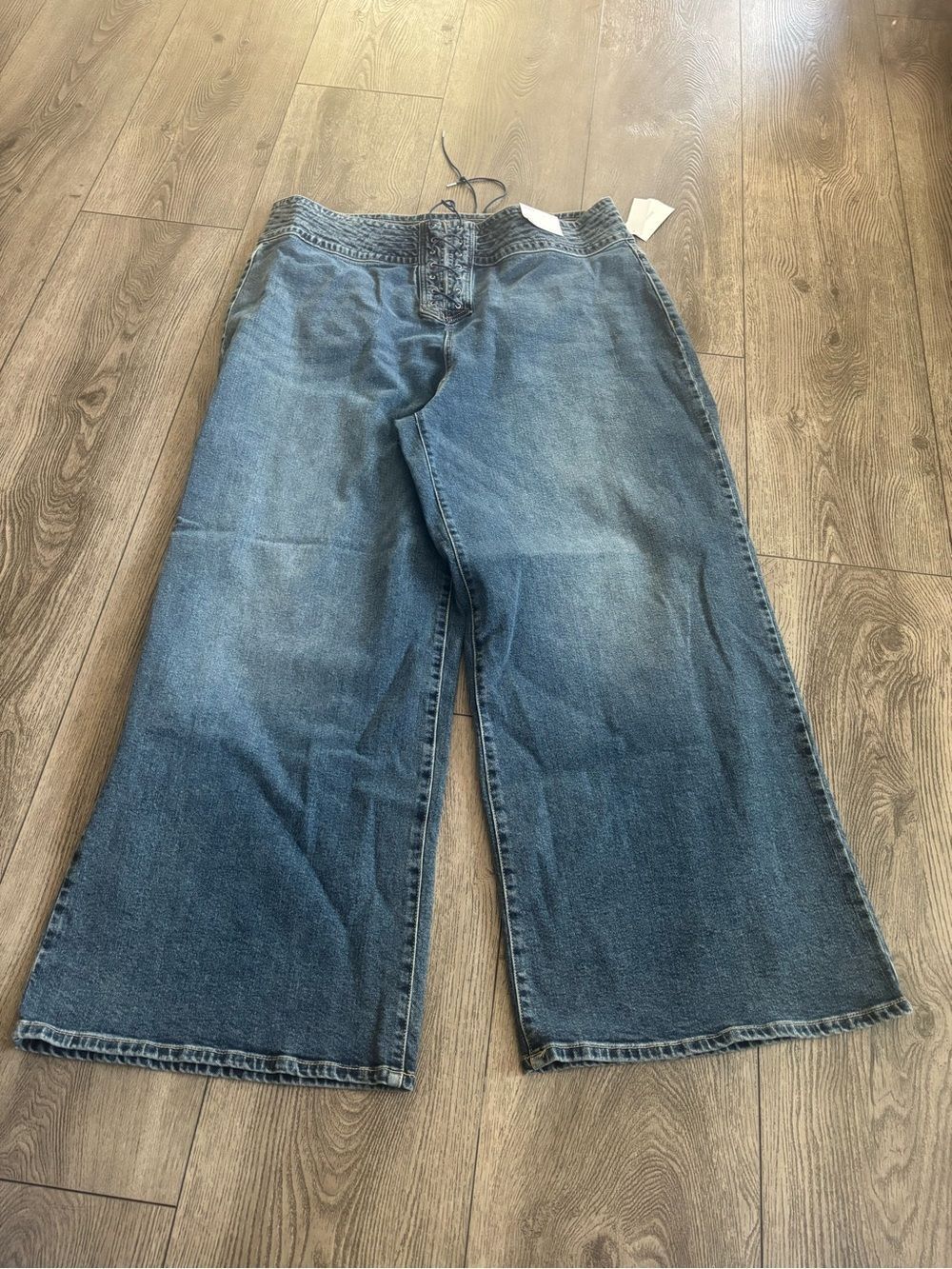 Jessica Simpson marlin laceup Wide Leg Denim Jeans - Blue